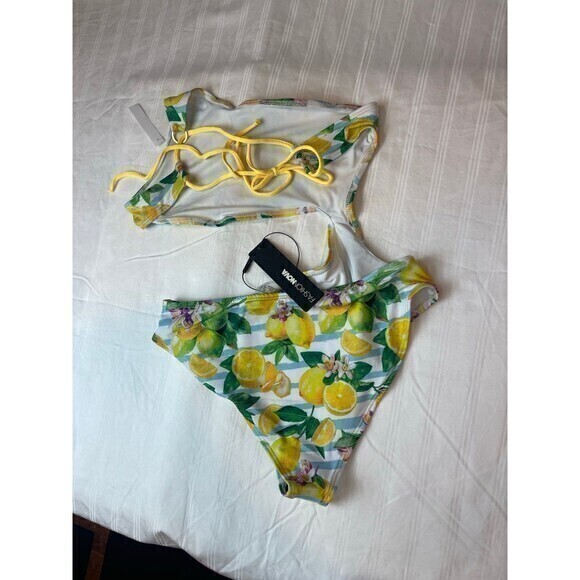 Sorrento Italy Inspired Lemon 1 Piece Swimsuit Size S/M RefN07 - Picture 8 of 12